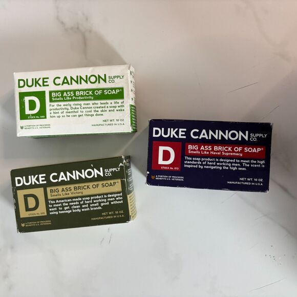3x Duke Cannon Big Ass Bar Soap Smells Like Victory Productivity Naval Supremacy - Picture 2 of 4